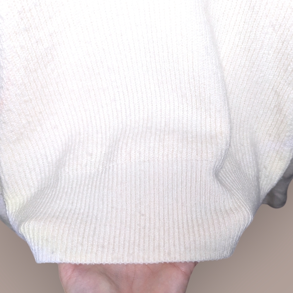 Madewell Sweater Size Large Cream Melwood Coziest Yarn Wool Square Neck Pullover - Picture 4 of 8